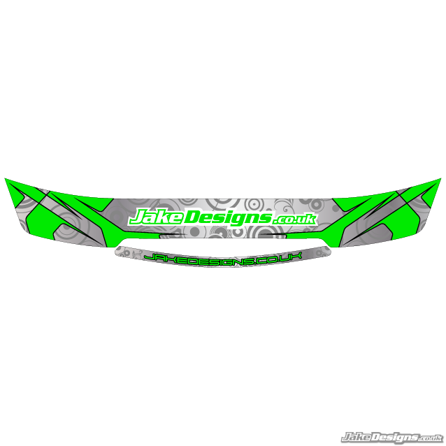 JakeDesigns Style Visor Stickers (Fluorescent Green & Chrome)