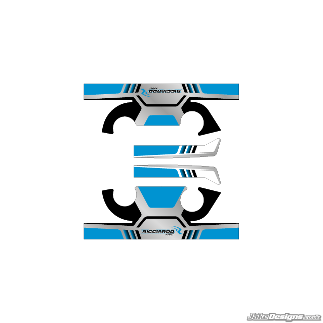 Ricciardo Replica IAME X30 Engine Head Stickers