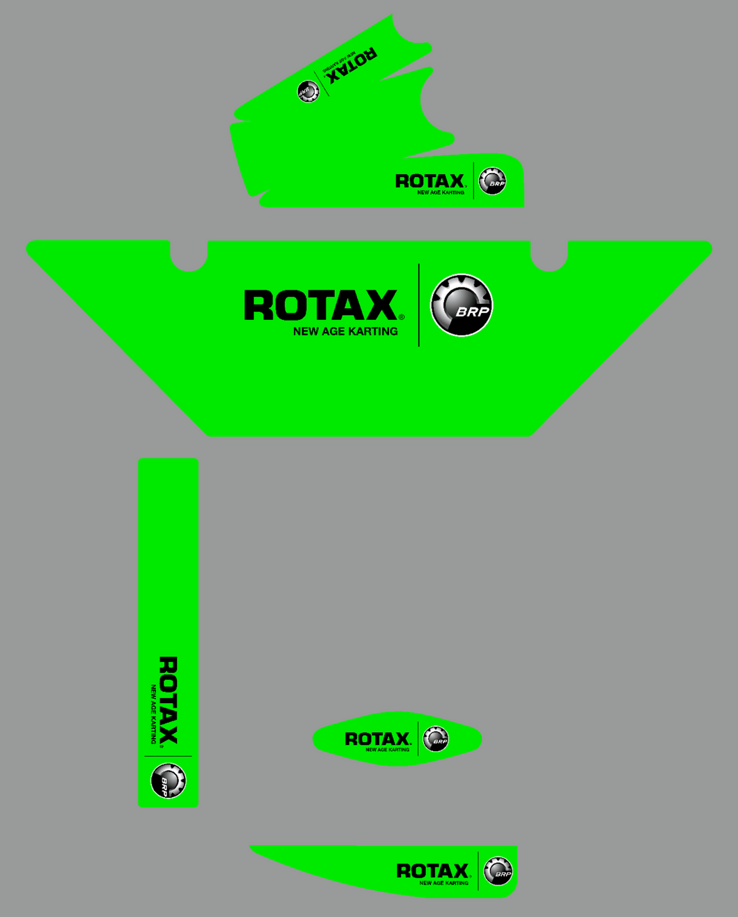Fluorescent Green Replica (European) Rotax Max Radiator Stickers