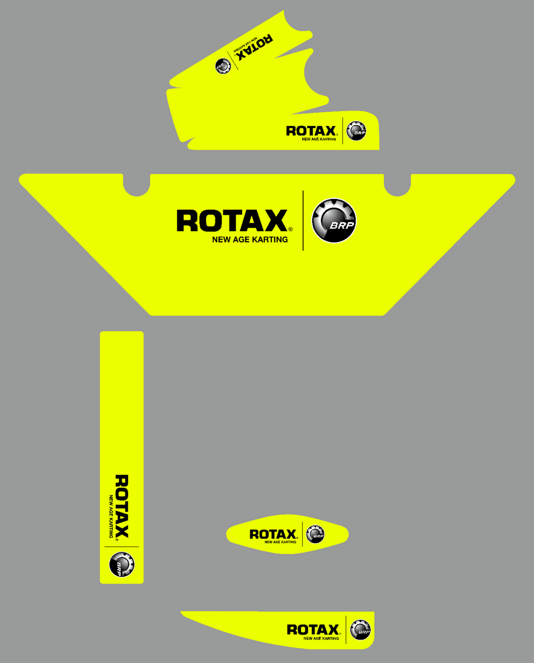 Fluorescent Yellow Replica (European) Rotax Max Radiator Stickers