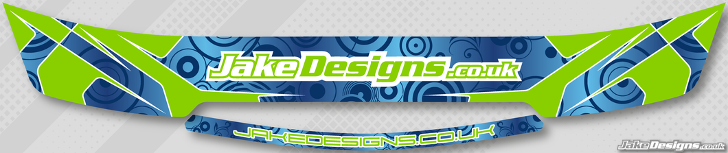 JakeDesigns Style Visor Stickers (Hot Green & Blue Chrome)