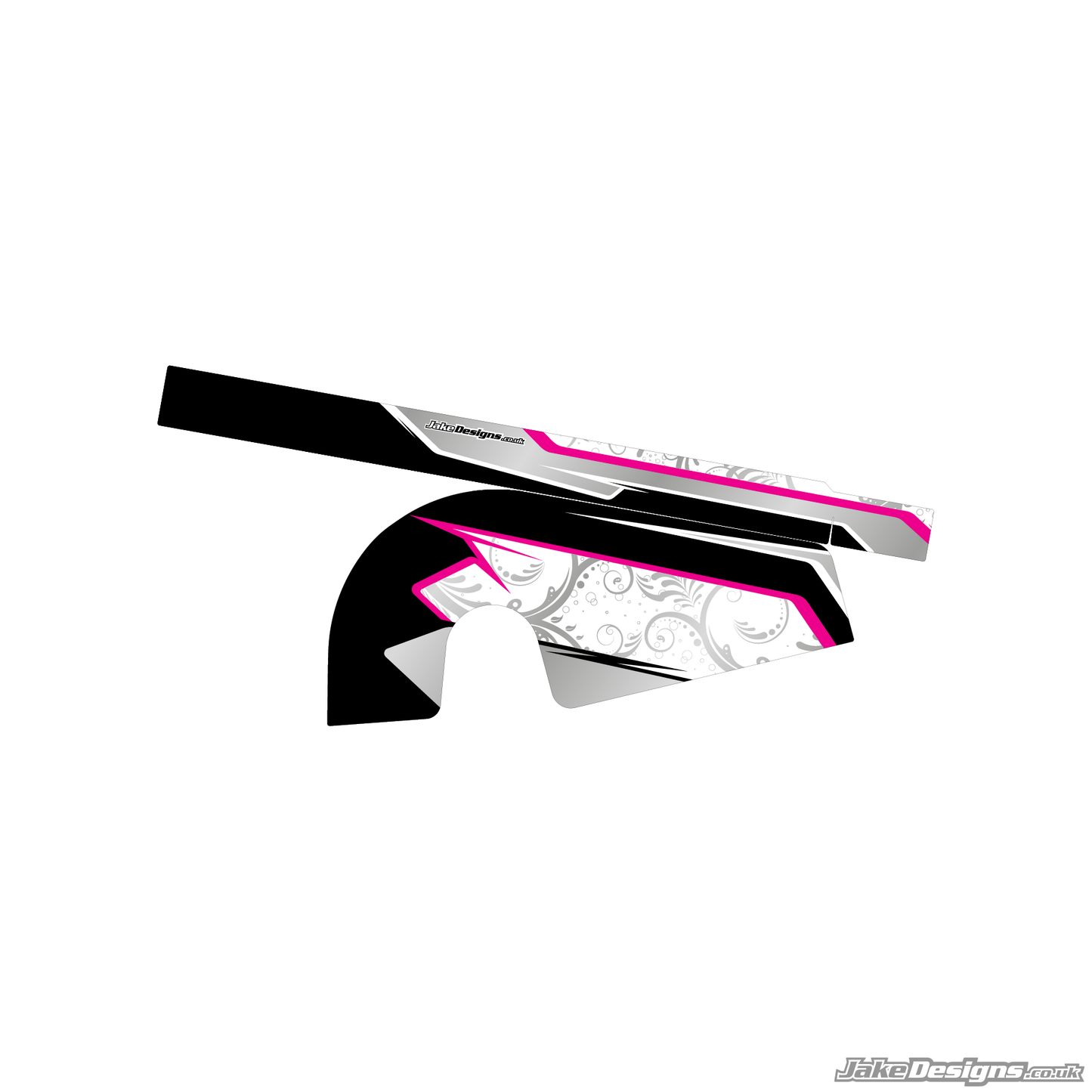 Floral Style Custom Chain Guard Sticker Kit