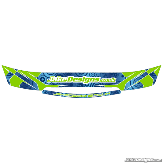 JakeDesigns Style Visor Stickers (Hot Green & Blue Chrome)