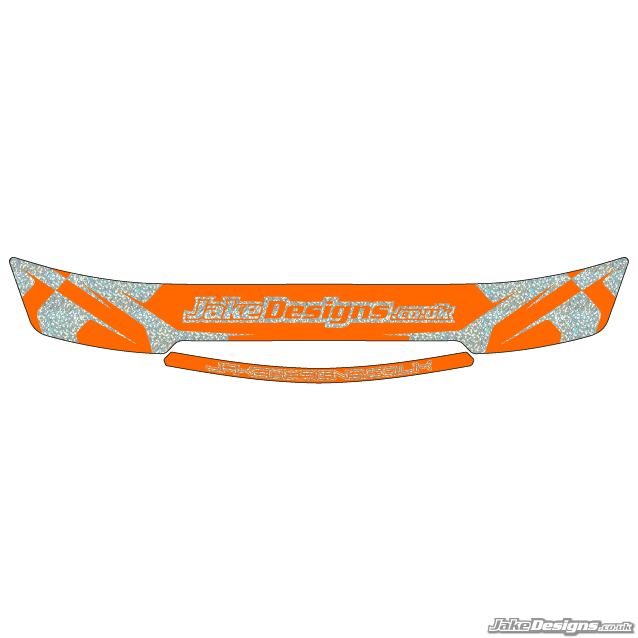 JakeDesigns Style Visor Stickers (Fluorescent Orange & Hologram)
