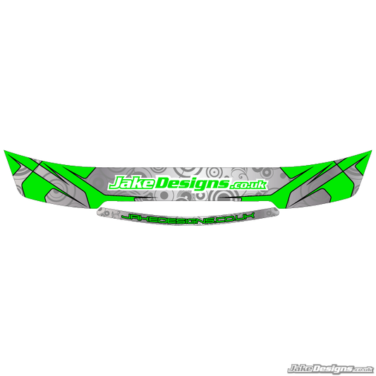 JakeDesigns Style Visor Stickers (Fluorescent Green & Chrome)