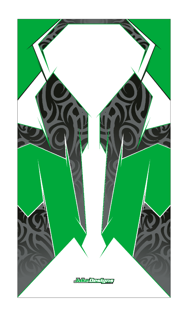 Tribal Green Custom Floor Tray Sticker Kit