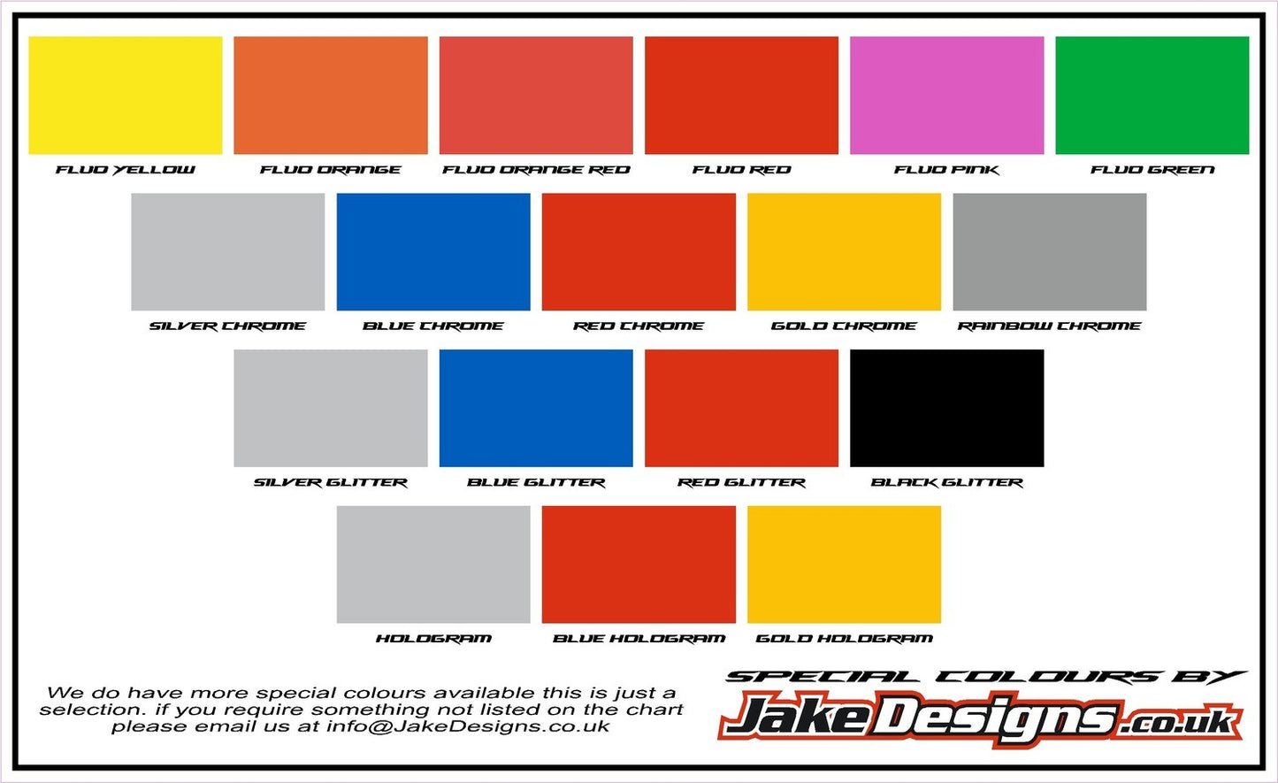 Special Colour Chart Sample